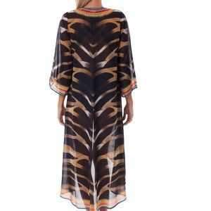 NEW RANEE'S animal print duster cardigan kimono wrap resort vacation cruise RARE
